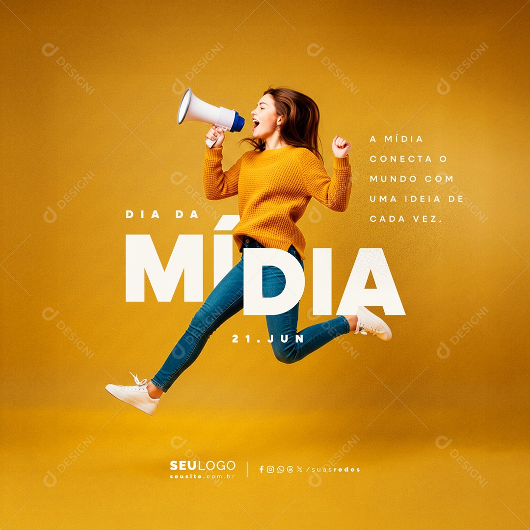 Dia Do Profissional De Mídia 21 De Junho Social Media PSD Editável