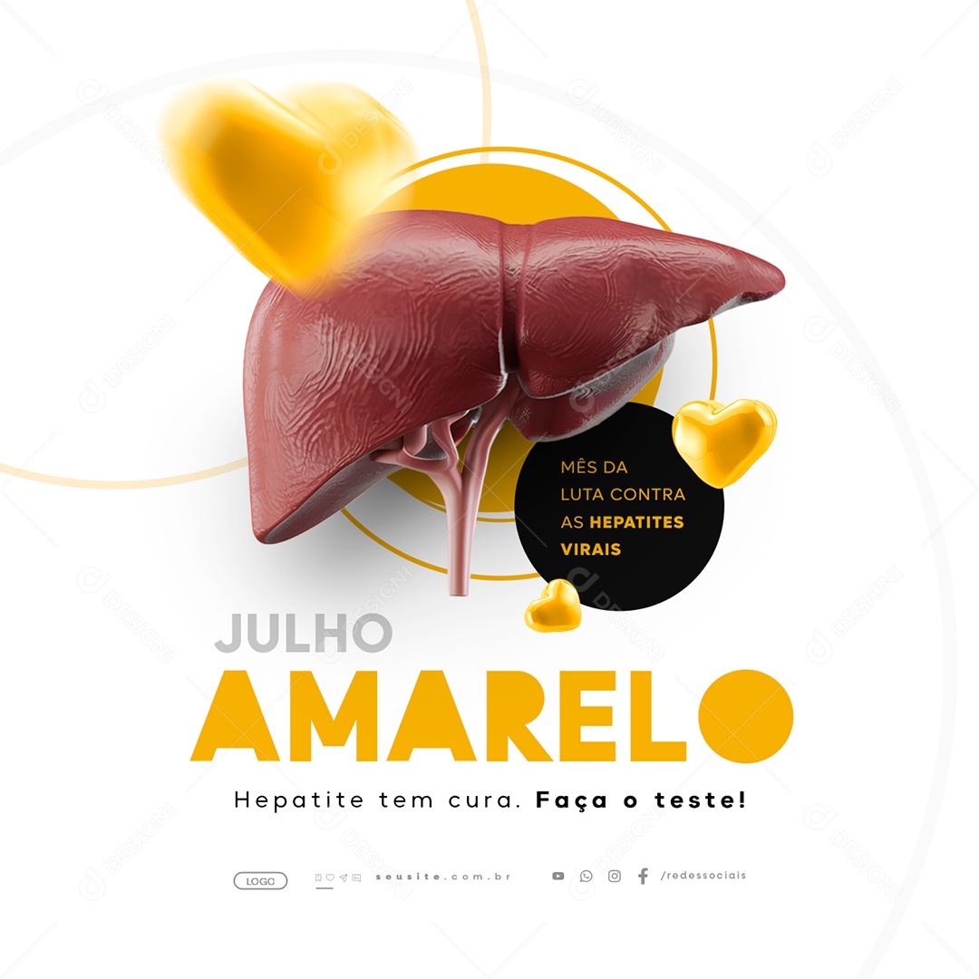 Julho Amarelo Mês Da Luta Contra As Hepatites Virais Social Media PSD Editável