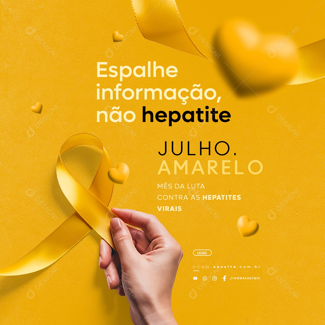 Julho Amarelo Mês Da Luta Contra As Hepatites Virais Social Media PSD Editável