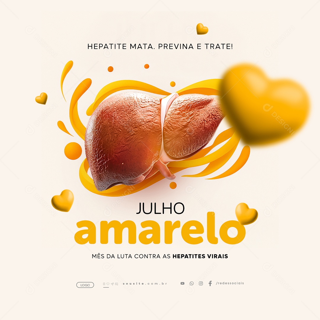 Julho Amarelo Mês Da Luta Contra As Hepatites Virais Social Media PSD Editável