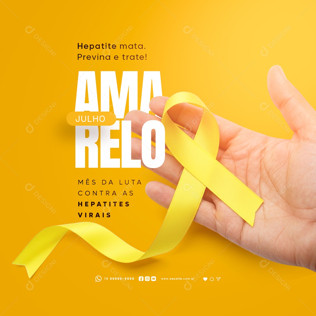 Julho Amarelo Mês Da Luta Contra As Hepatites Virais Social Media PSD Editável