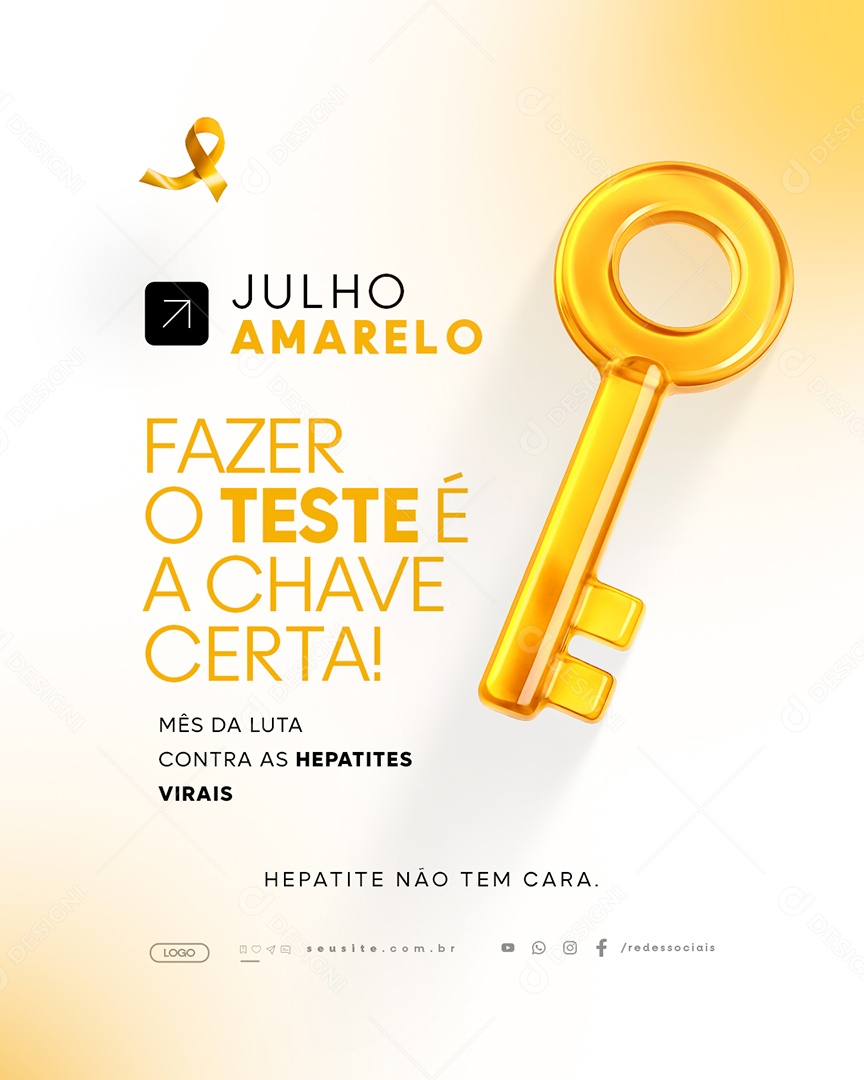 Julho Amarelo Mês Da Luta Contra As Hepatites Virais Social Media PSD Editável