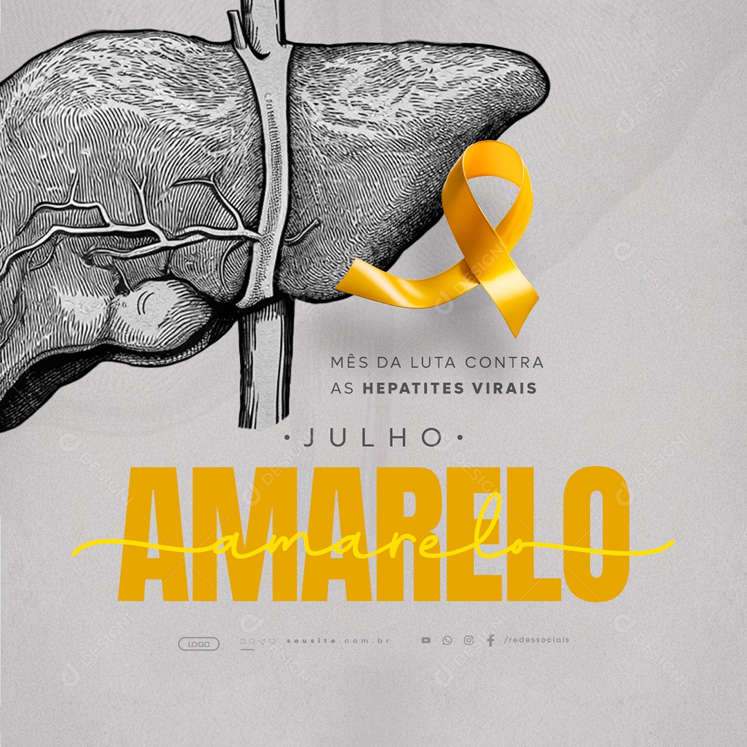 Julho Amarelo Mês Da Luta Contra As Hepatites Virais Social Media PSD Editável