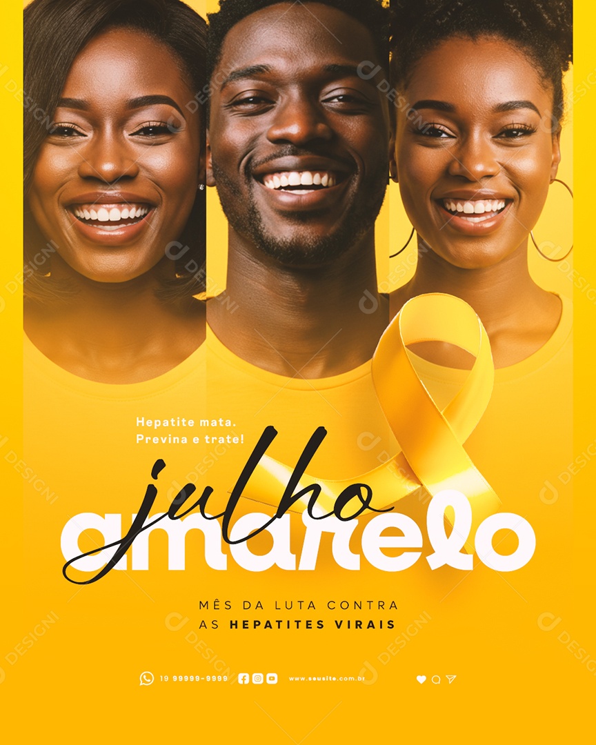 Julho Amarelo Mês Da Luta Contra As Hepatites Virais Social Media PSD Editável