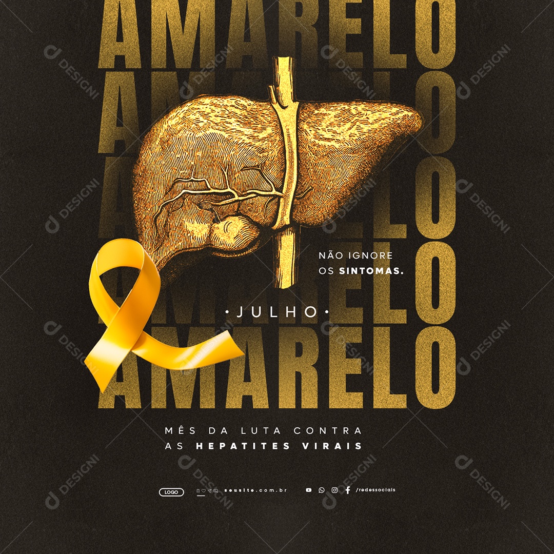 Julho Amarelo Mês Da Luta Contra As Hepatites Virais Social Media PSD Editável