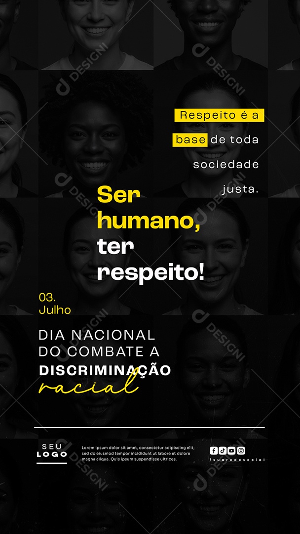 Story Dia da Descriminação Racial 03 de Julho Social Media PSD Editável