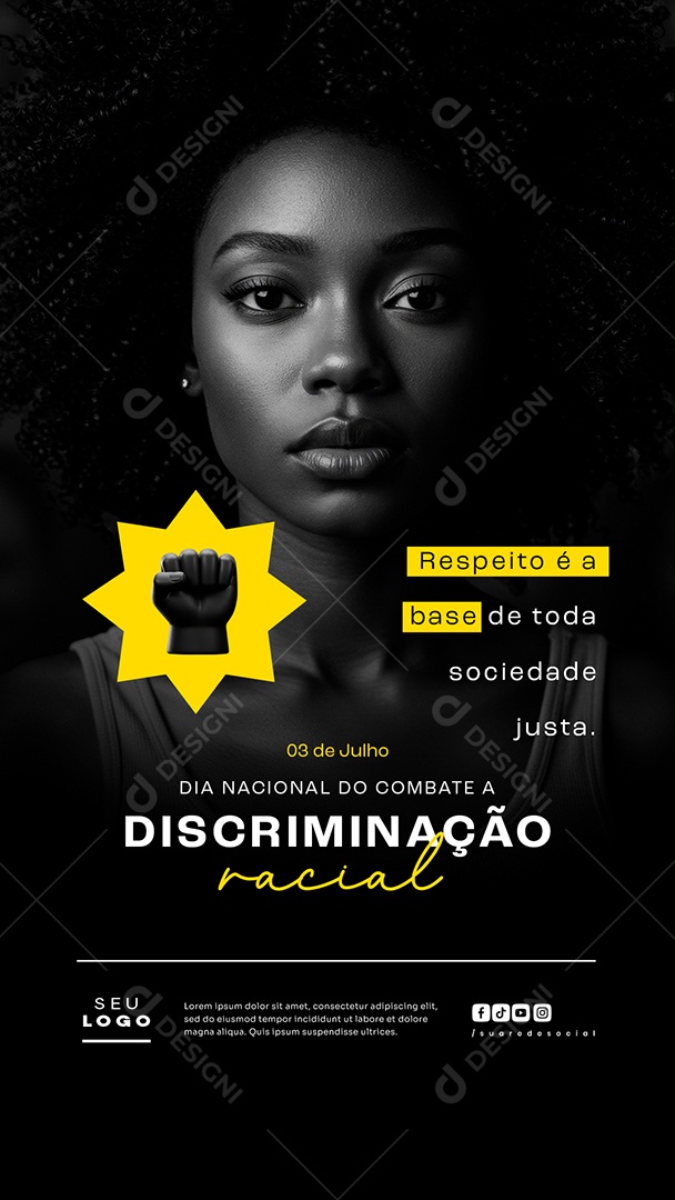 Story Dia da Descriminação Racial 03 de Julho Social Media PSD Editável