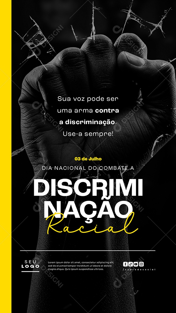 Story Dia da Descriminação Racial 03 de Julho Social Media PSD Editável