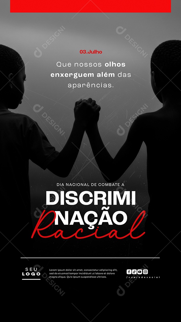 Story Dia da Descriminação Racial 03 de Julho Social Media PSD Editável