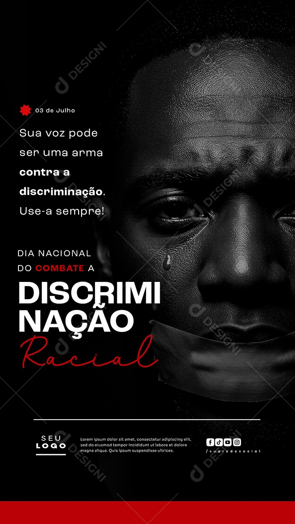 Story Dia da Descriminação Racial 03 de Julho Social Media PSD Editável