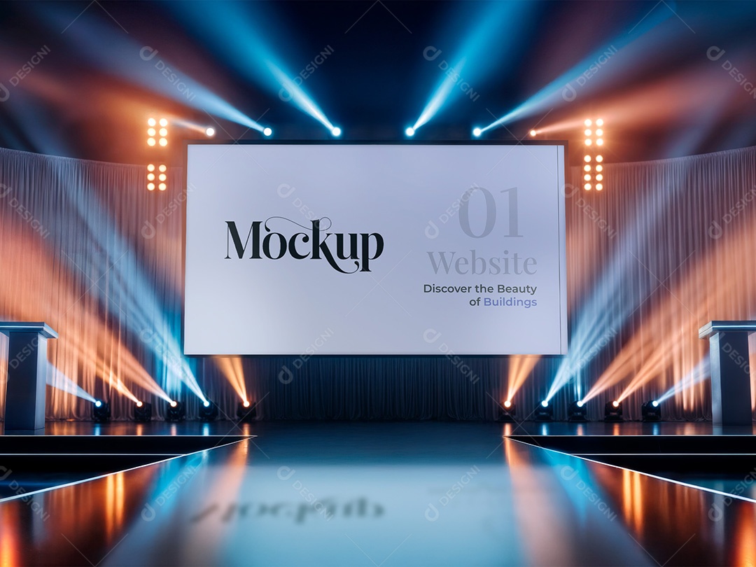 Tela em Palco Mockup PSD Editável