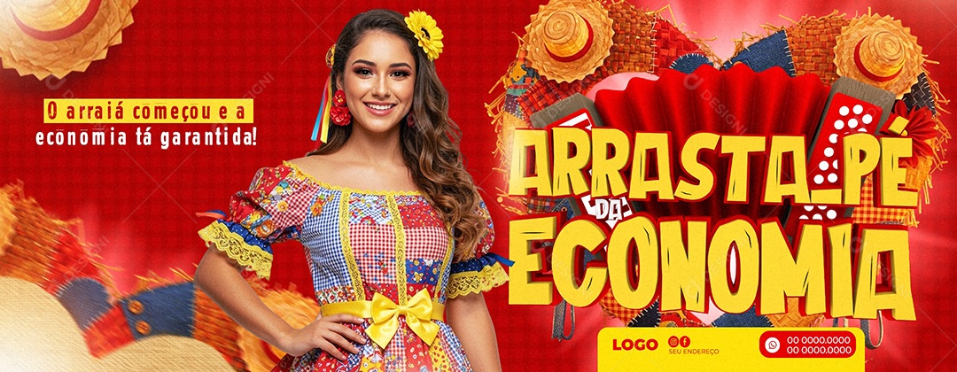Banner Arrasta-pé Da Economia Supermercado Social Media PSD Editável