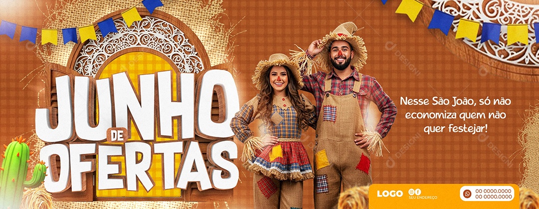 Banner Julho de Ofertas Supermercado Social Media PSD Editável