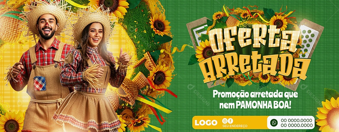 Banner Oferta Arretada Supermercado Social Media PSD Editável
