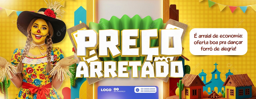 Banner Preço Arretado Supermercado Social Media PSD Editável