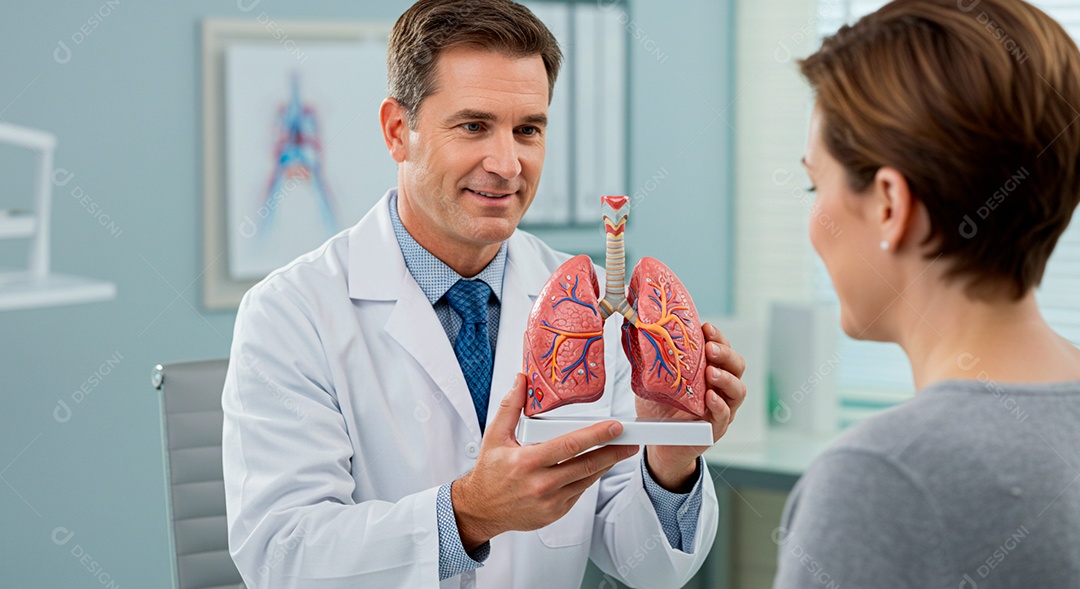 Médico bonito explicando tratamento para uma paciente