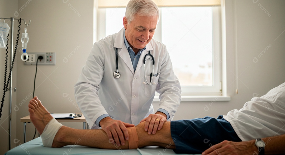 Médico experiente fazendo exame em um paciente