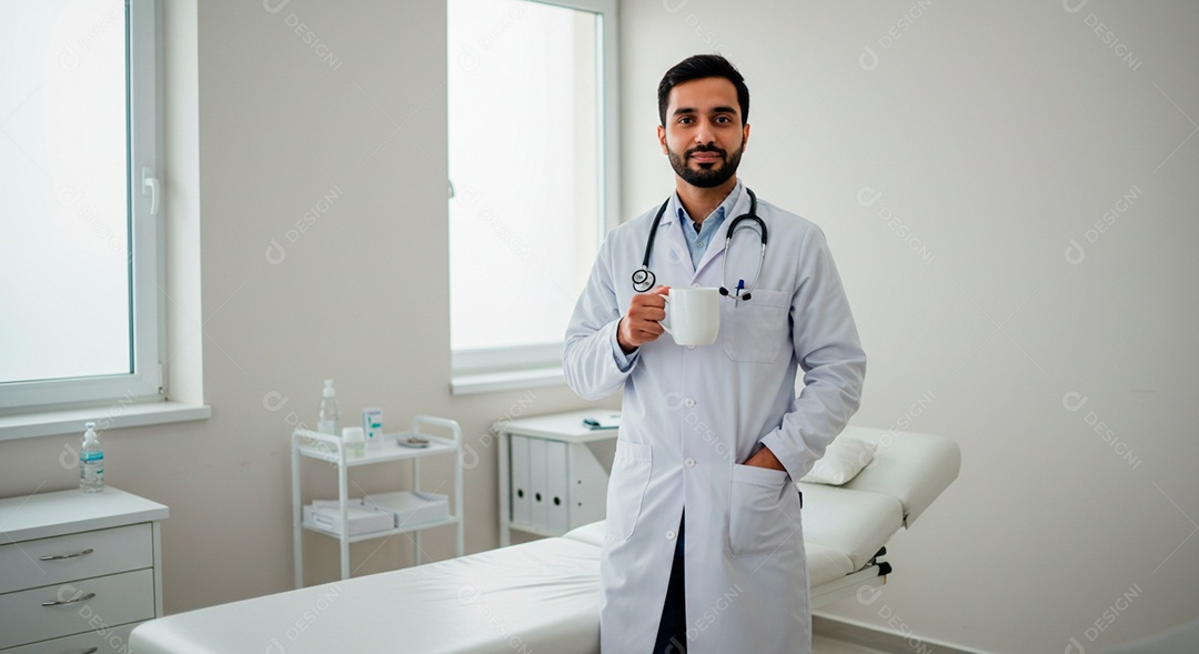 Médico atencioso em sala de consultório