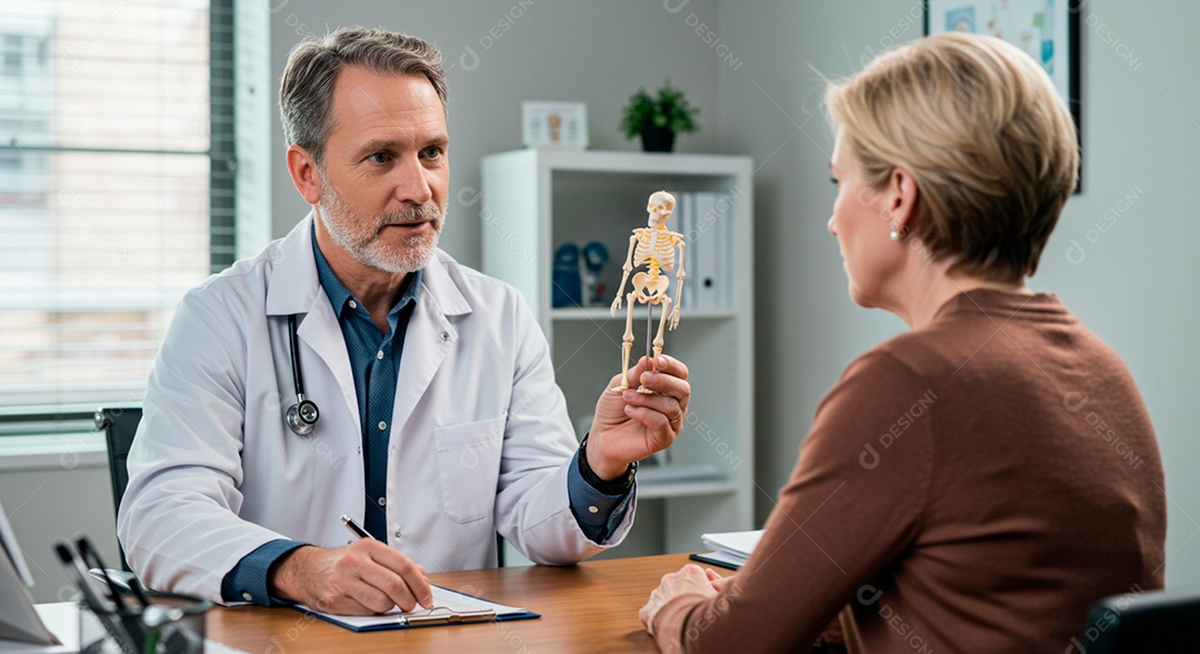 Médico em consulta com uma paciente