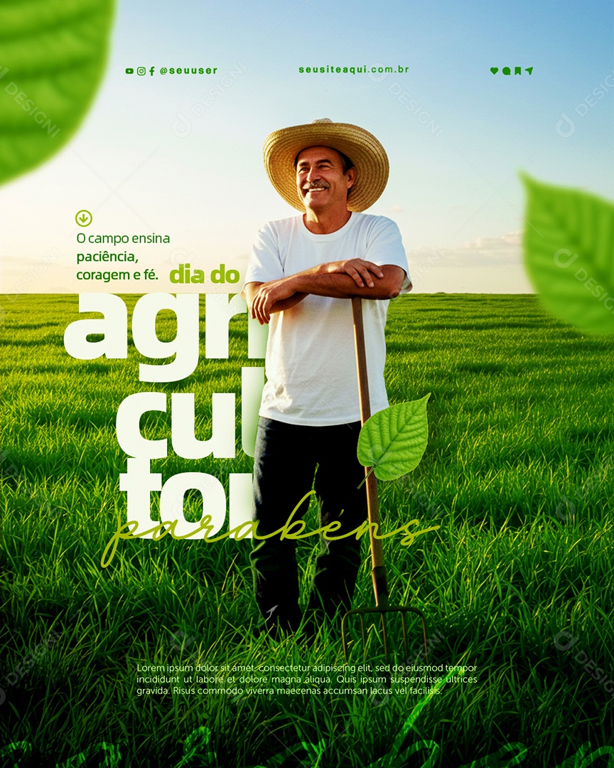 Dia do Agricultor 28 de Julho Social Media PSD Editável