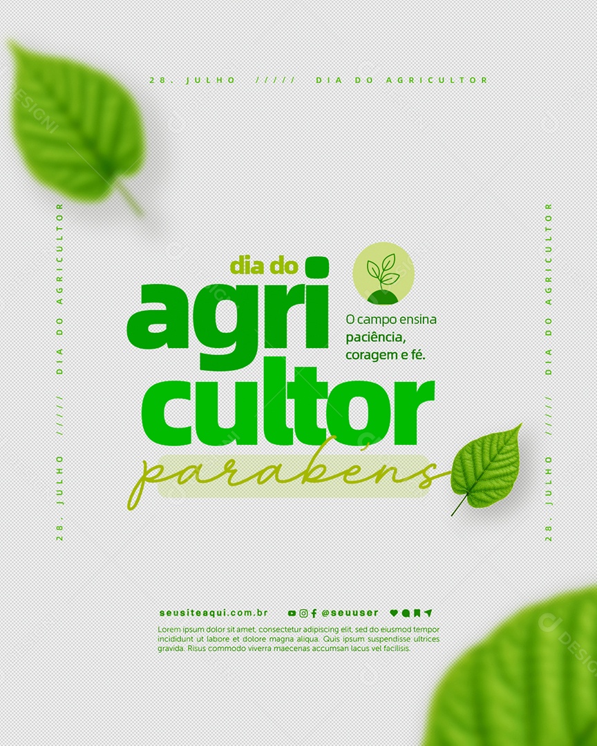Dia do Agricultor 28 de Julho Social Media PSD Editável