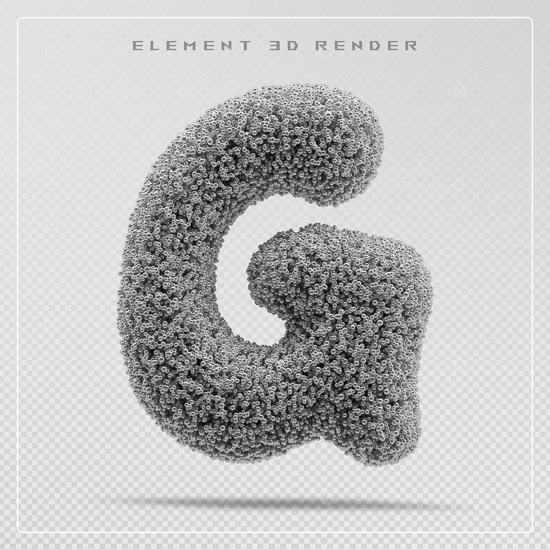 Elemento 3D Letra G Cinza Para Composição PSD