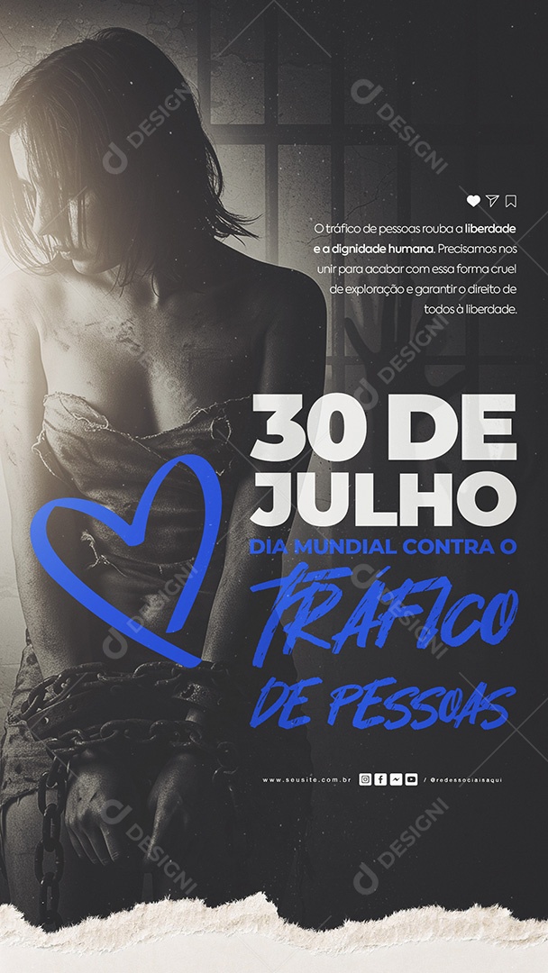 Story Dia Mundial Contra o Trafico De Pessoas 30 De Julho Social Media PSD Editável