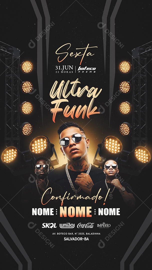 Flyer Ultra Funk Social Media Story PSD Editável