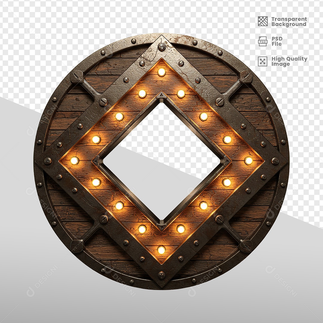 Escudo Com Luz Elementos 3D para composição PSD