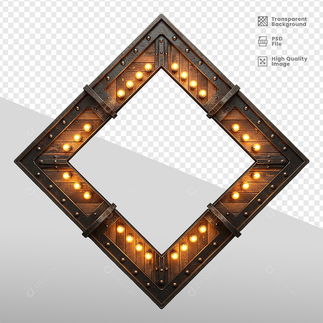 Painel de Ferro Com Luzes Elemento 3D para Composição PSD