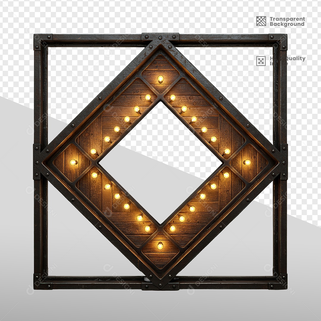Painel de Ferro Com Luzes Elemento 3D para Composição PSD