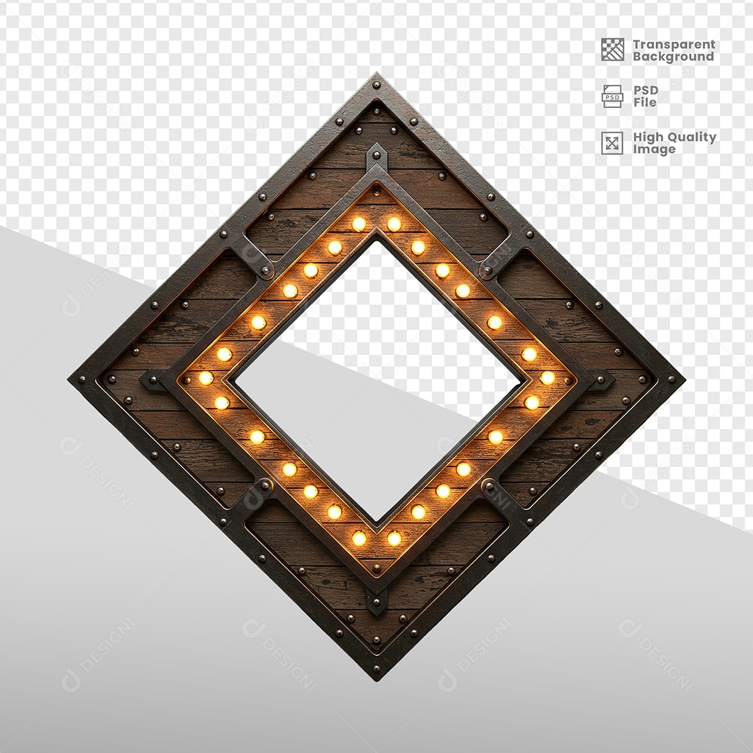 Painel de Ferro Com Luzes Elemento 3D para Composição PSD