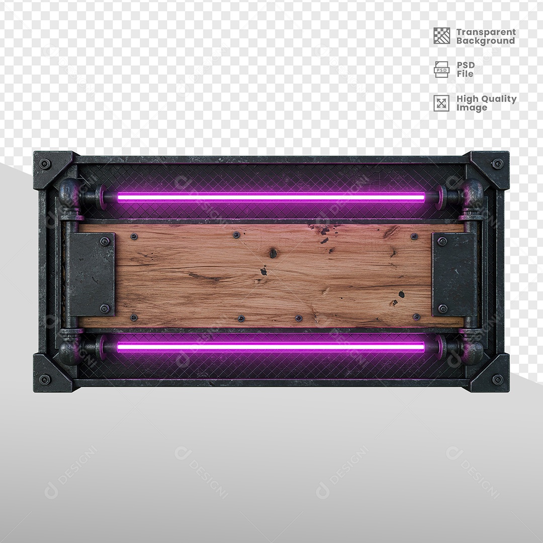 Painel de Ferro Com Luzes Elemento 3D para Composição PSD