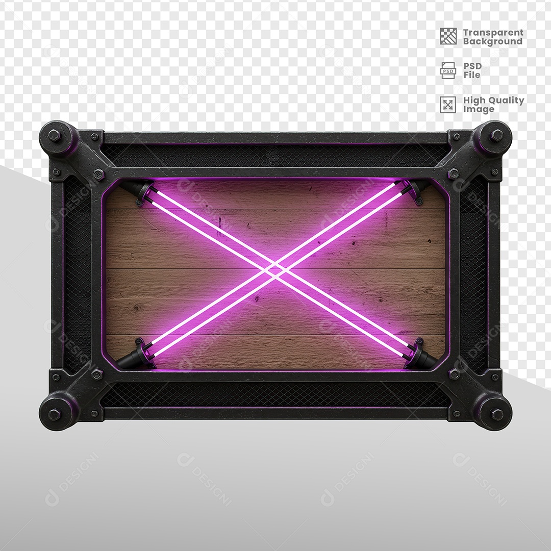Painel de Ferro Com Luzes Elemento 3D para Composição PSD