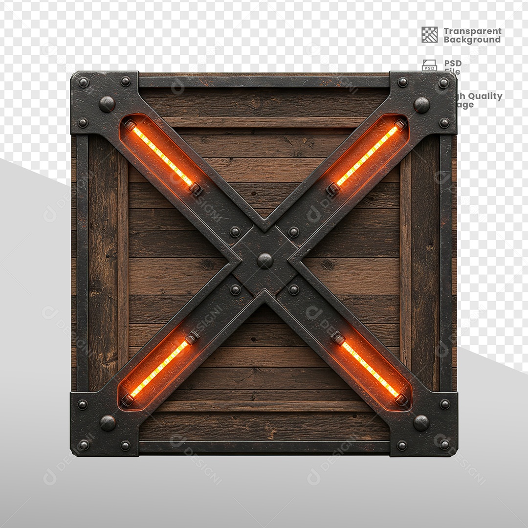 Painel de Ferro Com Luzes Elemento 3D para Composição PSD