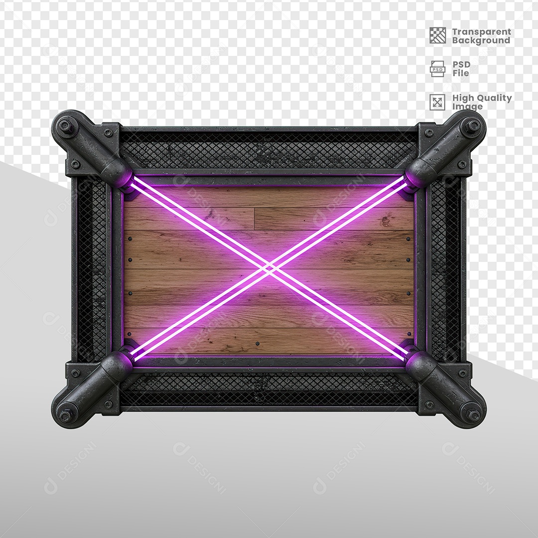 Painel de Ferro Com Luzes Elemento 3D para Composição PSD
