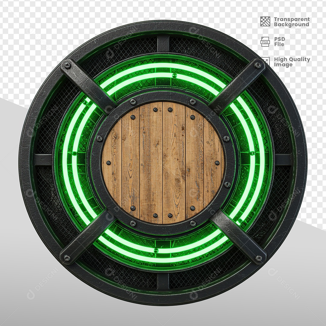 Escudo Redondo Elementos 3D para composição PSD