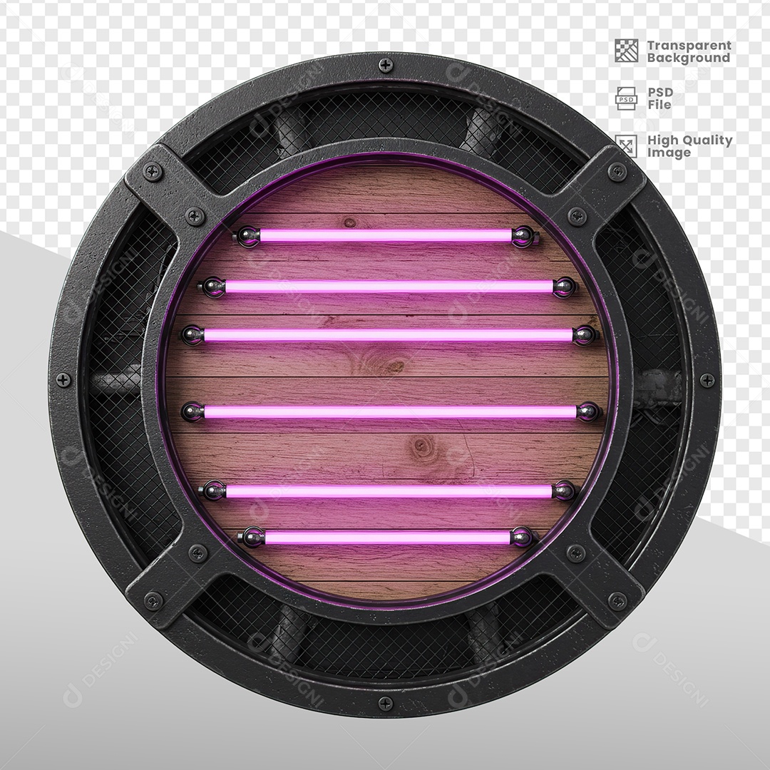 Escudo Redondo Elementos 3D para composição PSD