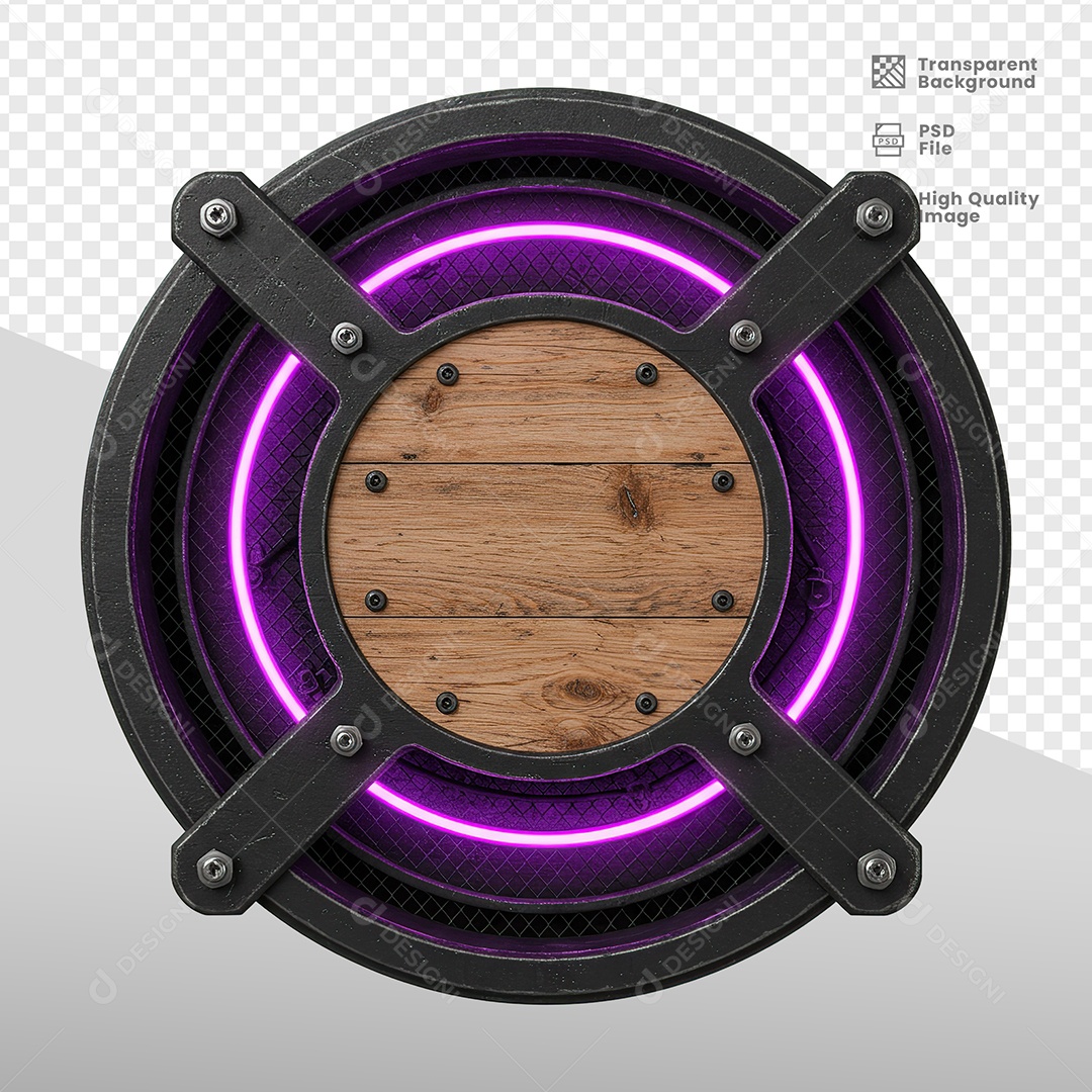 Escudo Redondo Elementos 3D para composição PSD