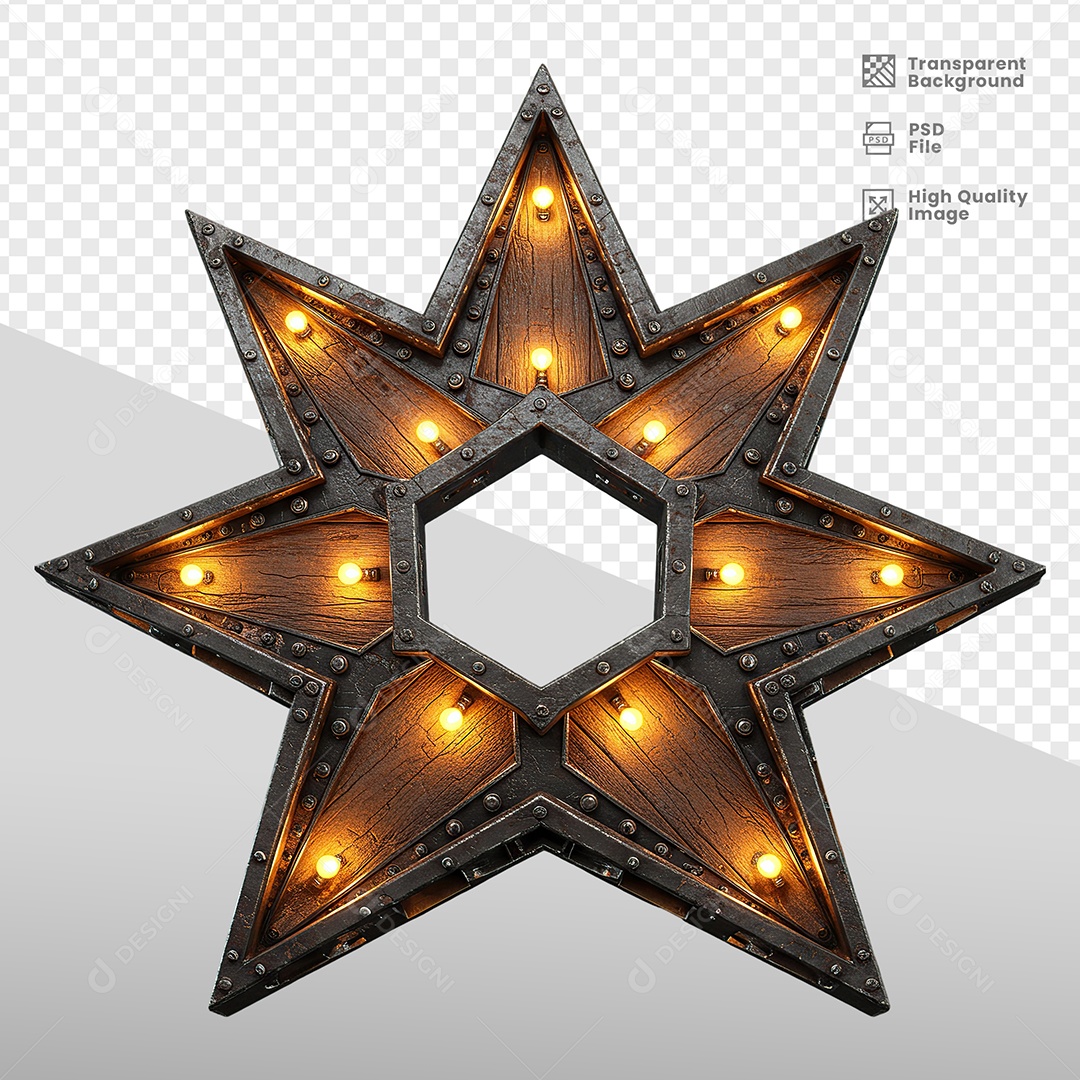Painel de Ferro Com Luzes Elemento 3D para Composição PSD