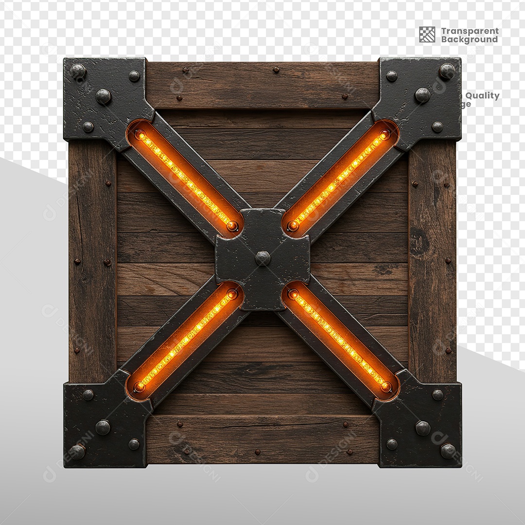 Painel de Ferro Com Luzes Elemento 3D para Composição PSD