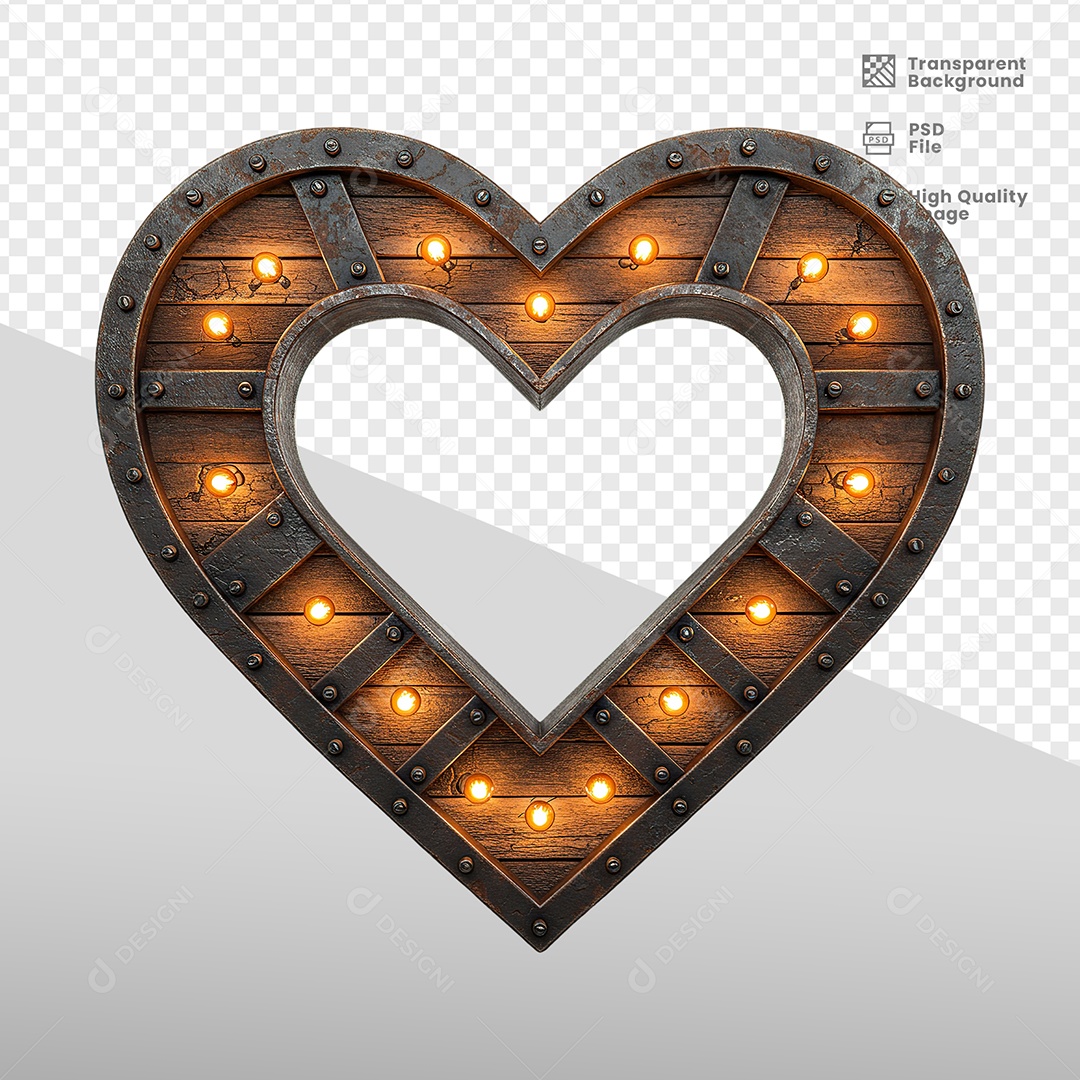 Painel de Ferro Com Luzes Elemento 3D para Composição PSD