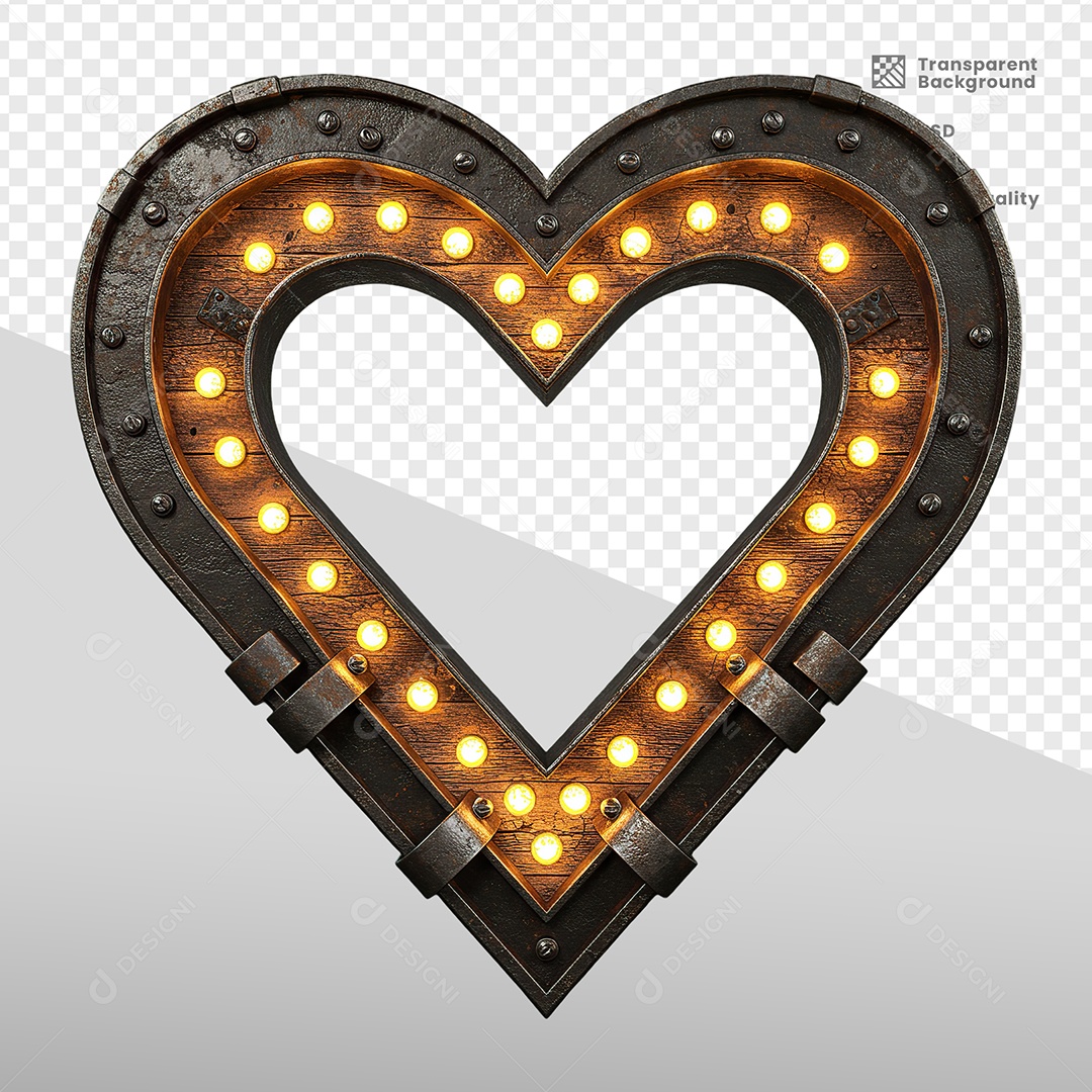 Painel de Ferro Com Luzes Elemento 3D para Composição PSD