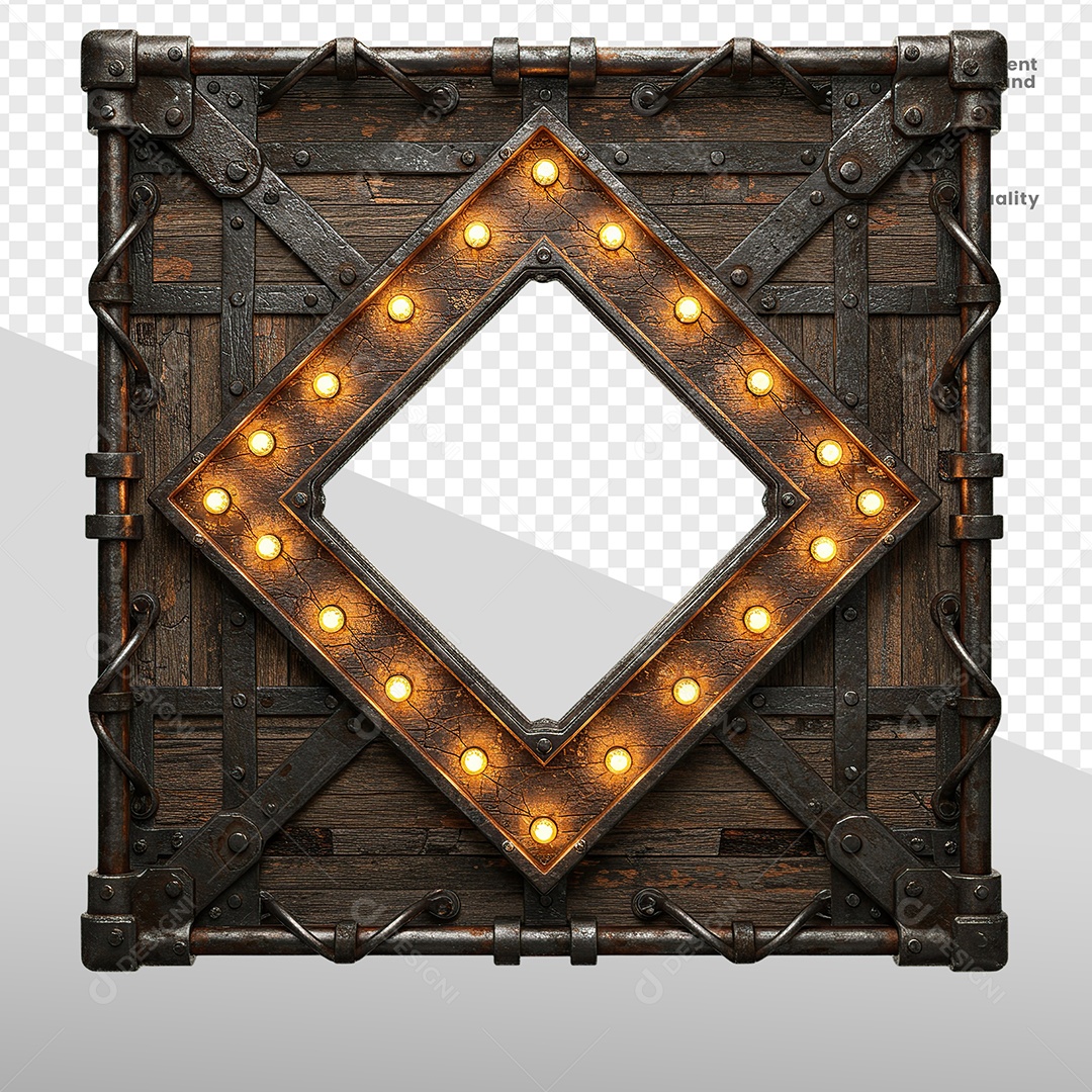 Painel de Ferro Com Luzes Elemento 3D para Composição PSD