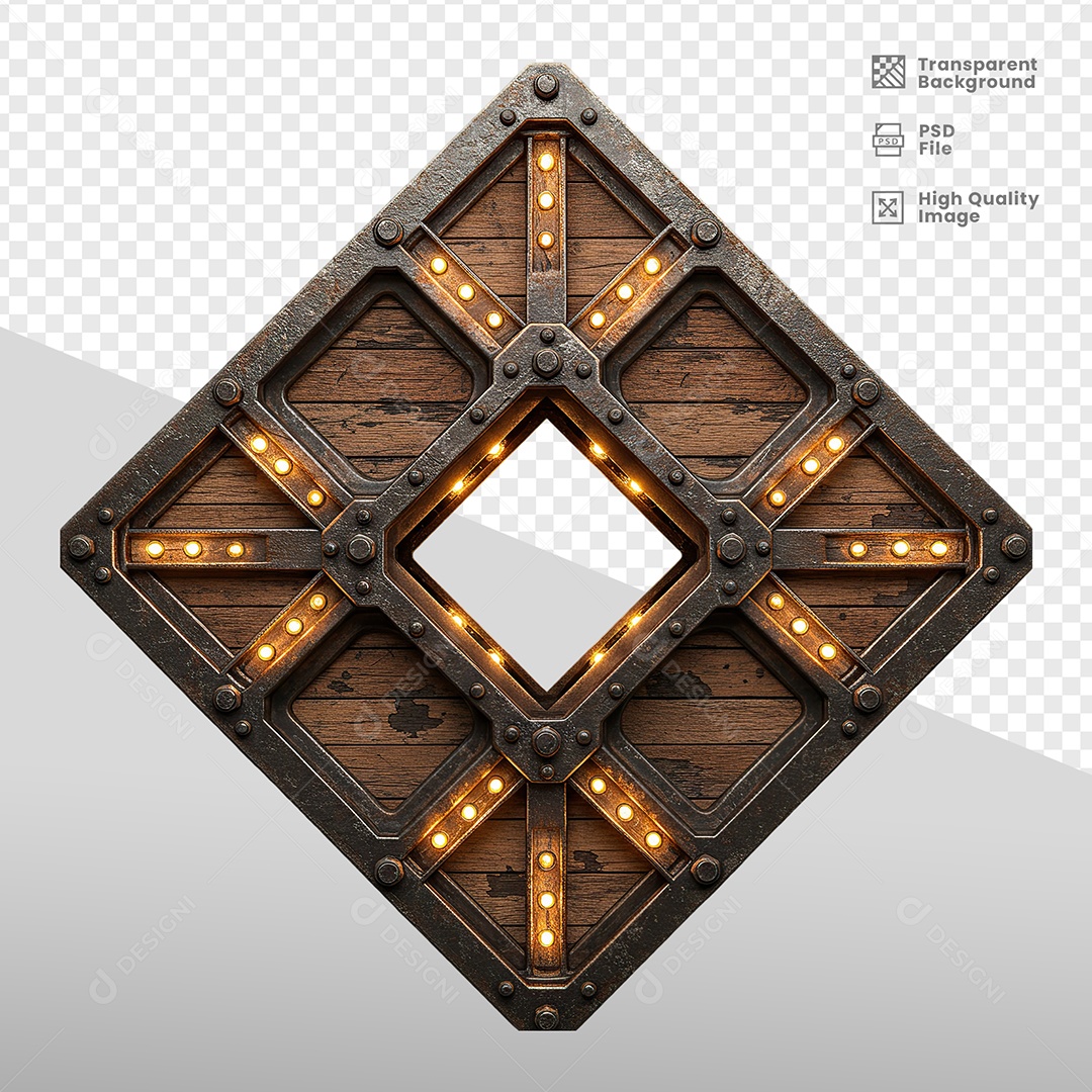 Painel de Ferro Com Luzes Elemento 3D para Composição PSD