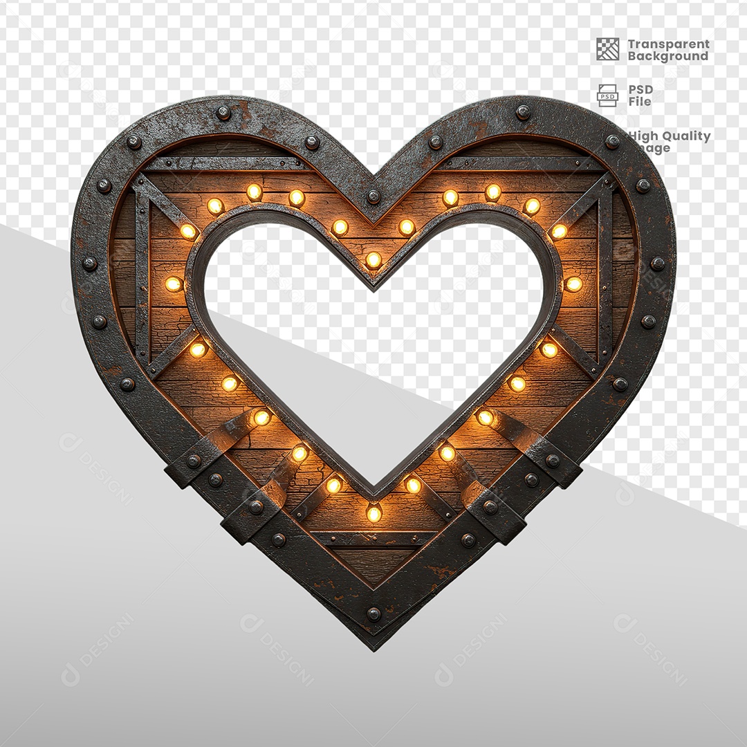 Painel de Ferro Com Luzes Elemento 3D para Composição PSD