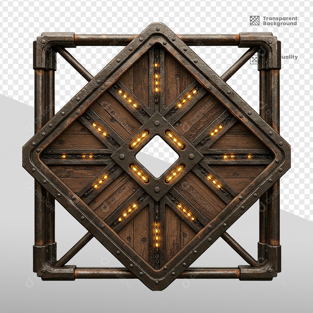 Painel de Ferro Com Luzes Elemento 3D para Composição PSD