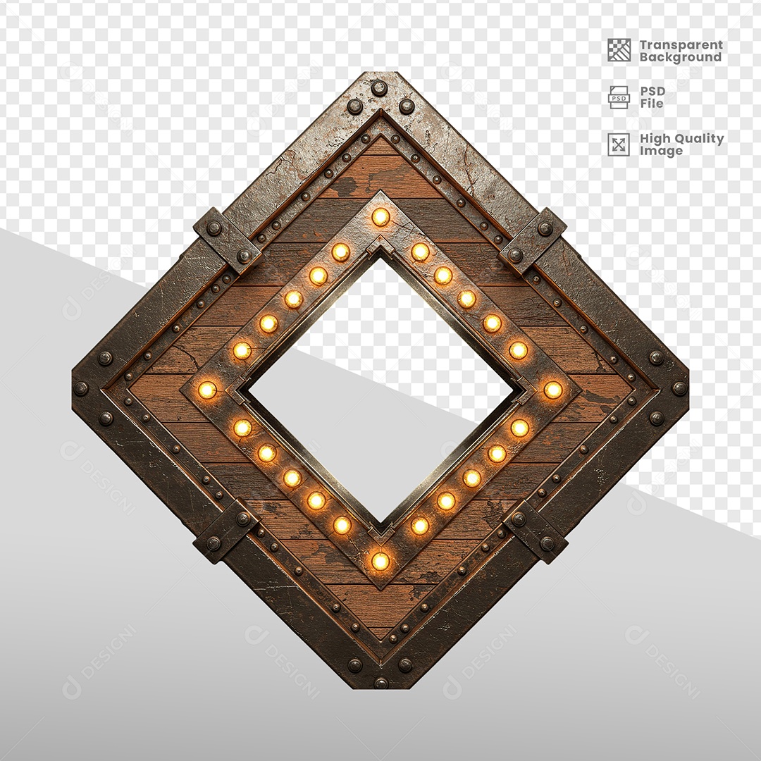 Painel de Ferro Com Luzes Elemento 3D para Composição PSD