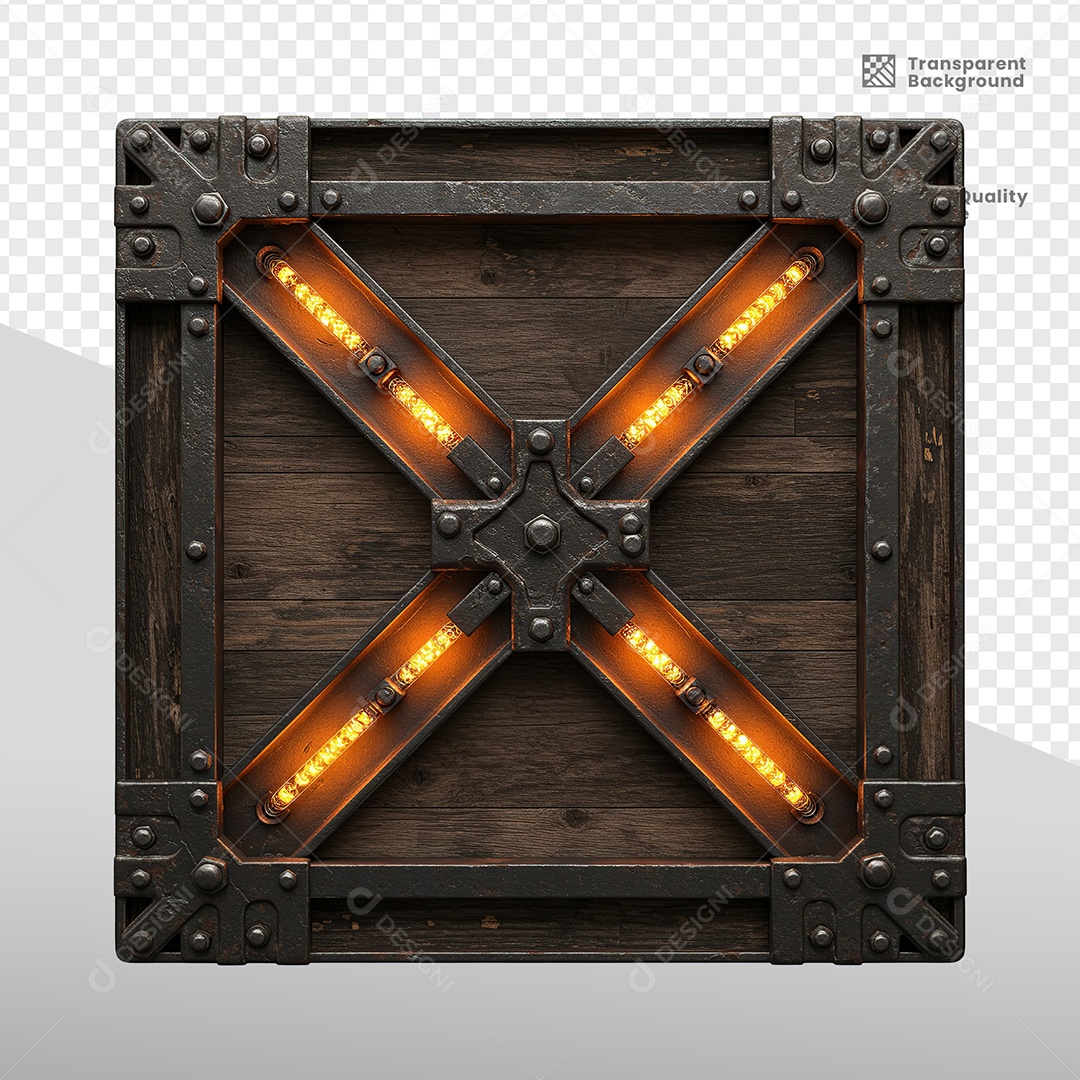 Painel de Ferro Com Luzes Elemento 3D para Composição PSD