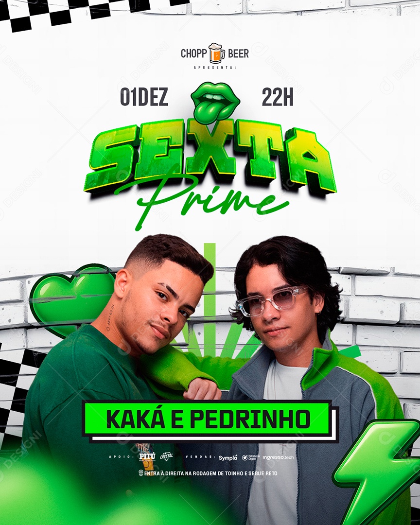 Feed Flyer Evento Sexta Prime Social Media PSD Editável